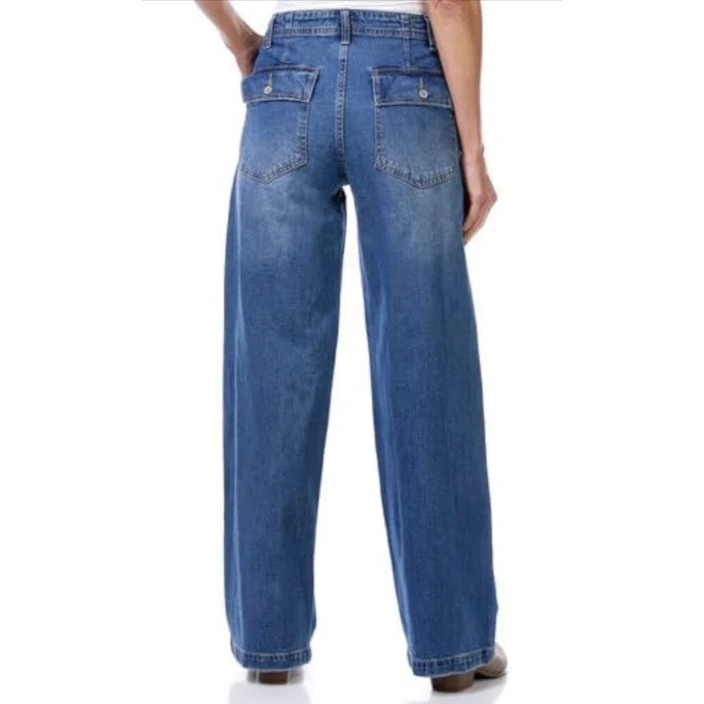 UNIONBAY Women's Della Highrise Wide Leg Jean - Size: 4 - Detroit Blue - NWT✨